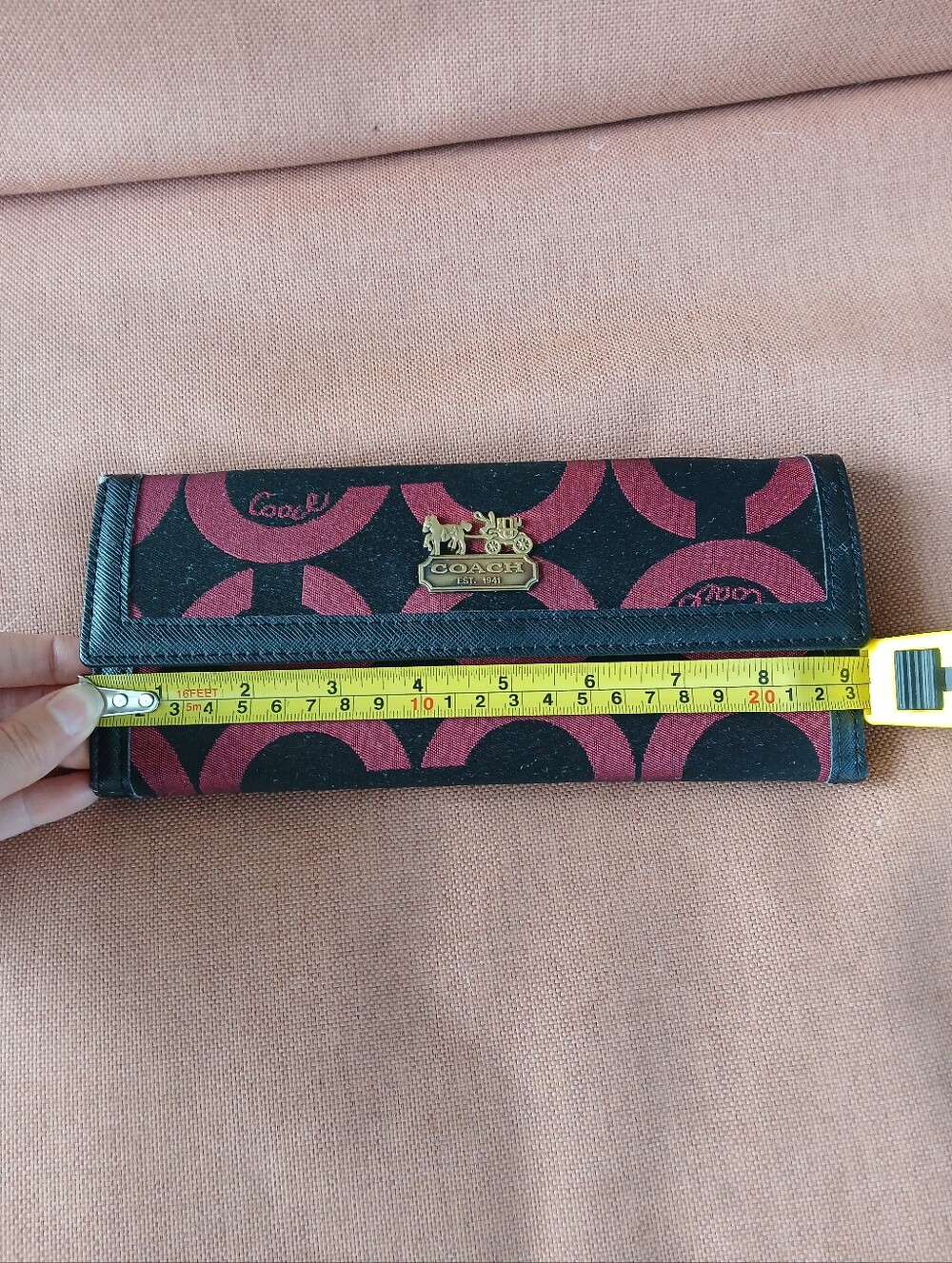 Coach Wallet in Black and Burgundy